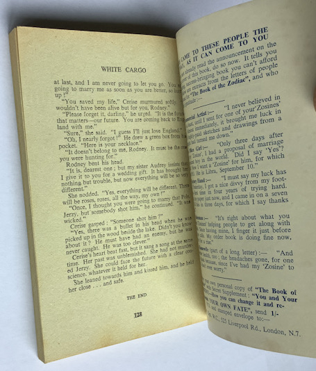 WHITE CARGO British pulp fiction crime book Marina Mayfair circa 1953